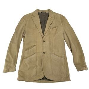 Banana Republic Men's Lamb Suede Suit Jacket Business Casual Classic Tan Size L